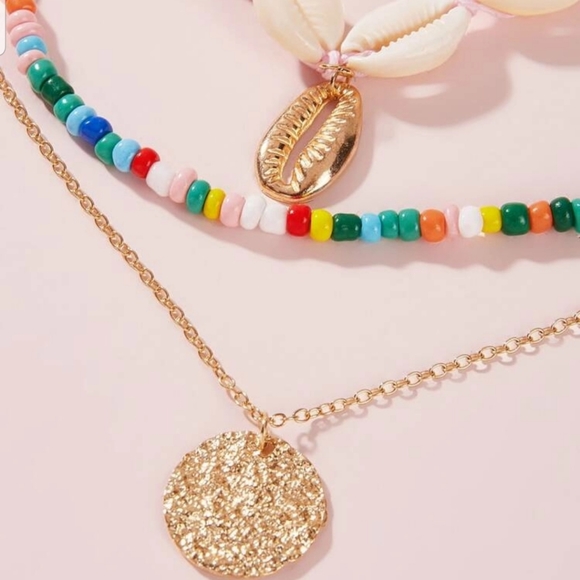 *Victoria* Puka Shell Layered Necklace - Picture 2 of 3